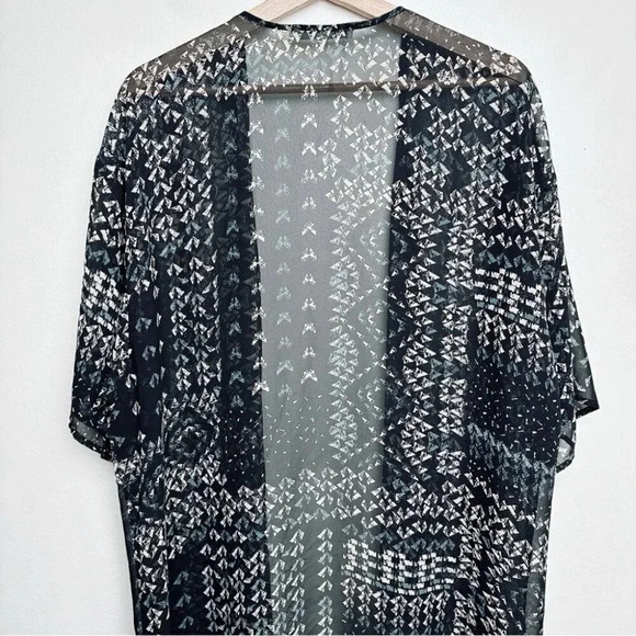 Daniel Rainn Womens One Size Print Over Open Kimono Sheer Fabric - Picture 10 of 12